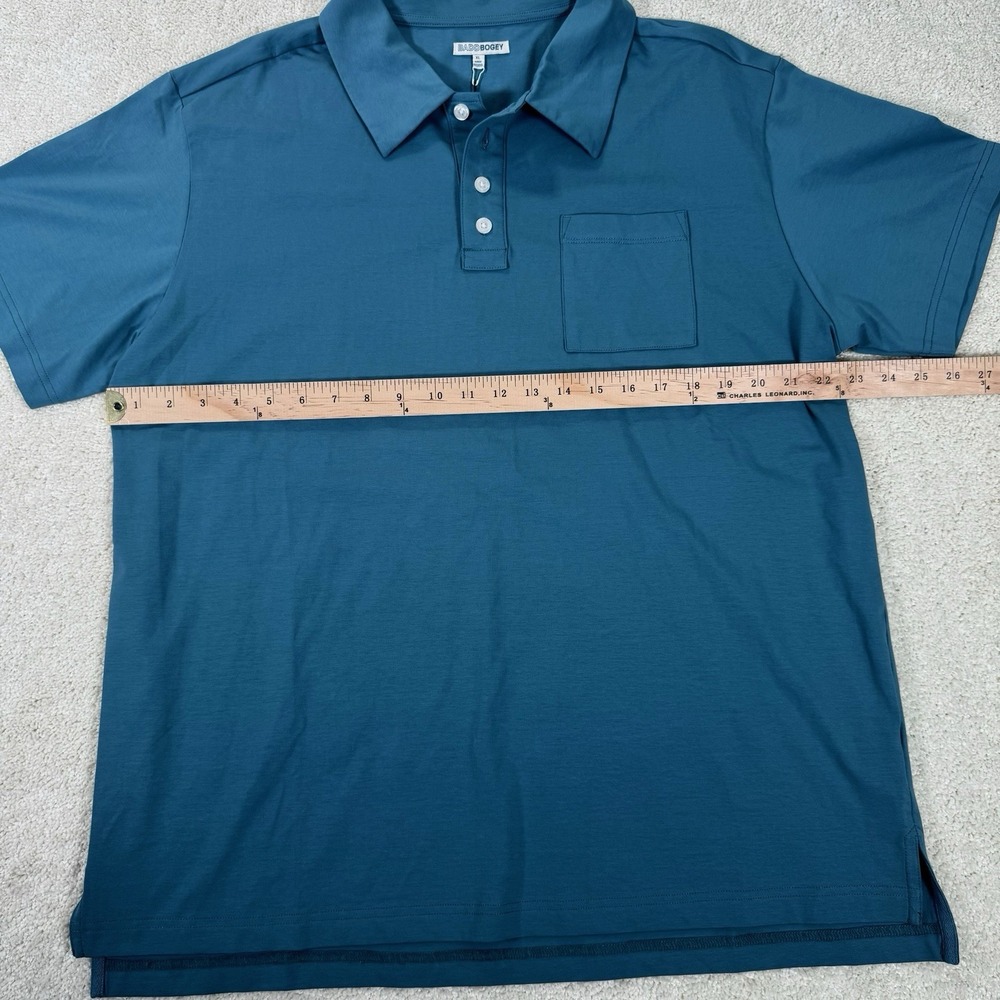 Men's Badd Bogey Golf Polo Blue NWT XL Pima‎ Cotton Spandex Blend - Picture 6 of 7